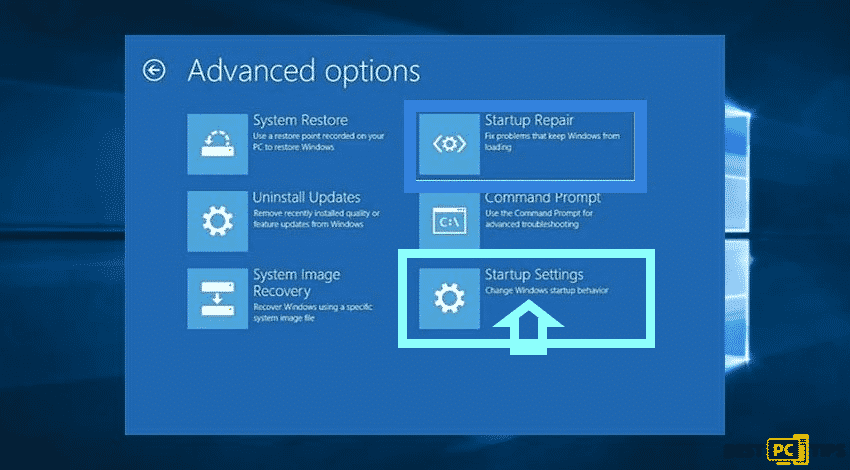 advanced options startup