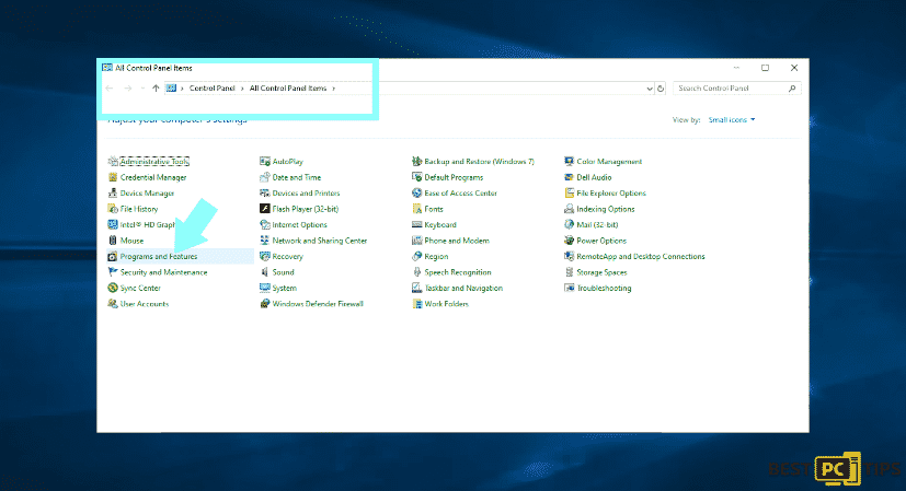 Control Panel Windows 10