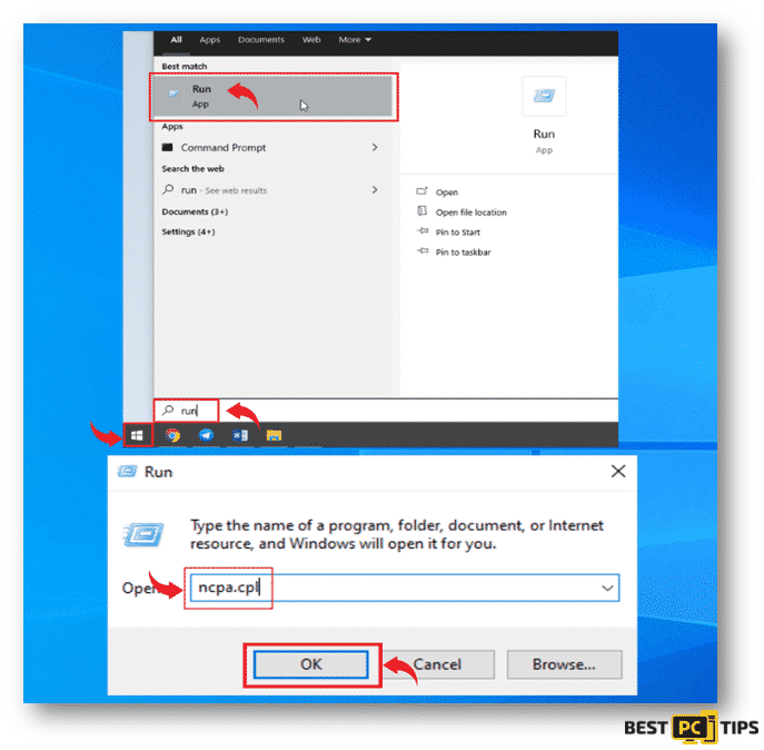 Opening Network and Internet Settings