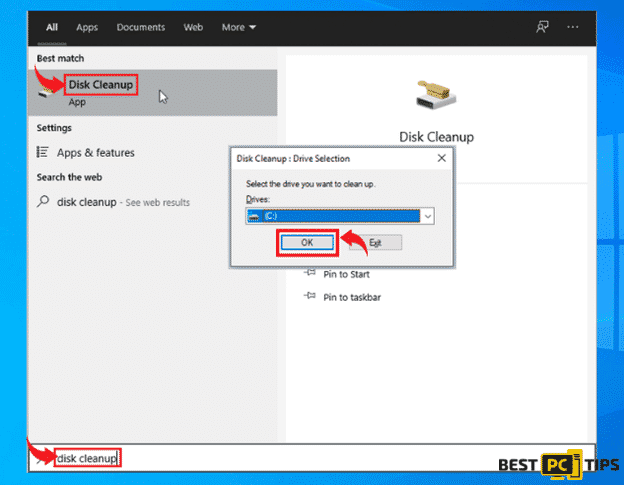 Disk Cleanup Drive Selection