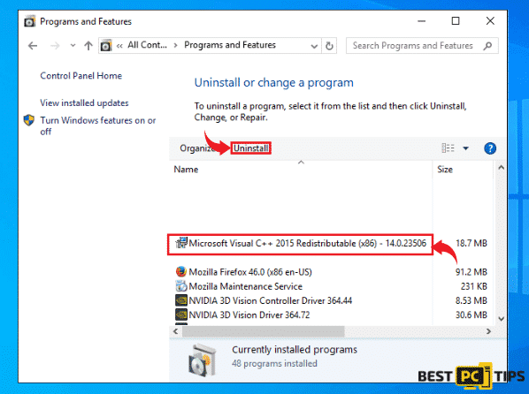 Removing Microsoft Visual C ++