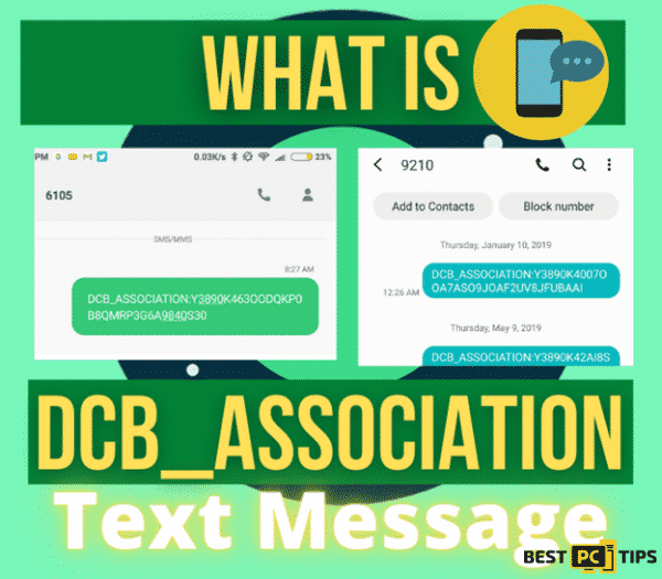 What is a DCB_ASSOCIATION Text Message