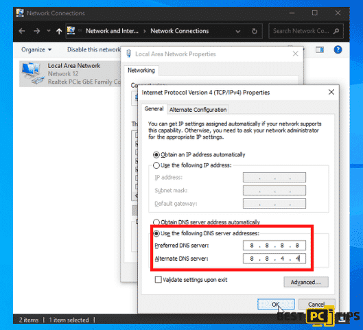 Changing DNS Settings