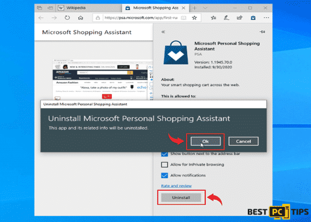 Uninstalling Extensions in MS Edge