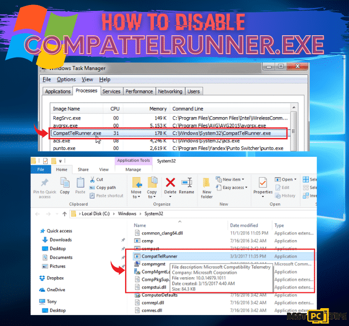 Disabling the CompatTelRunner.exe