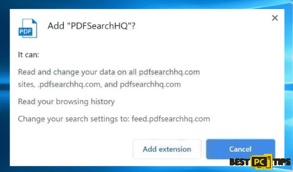 PDFSearch Browser Hijacker Extension