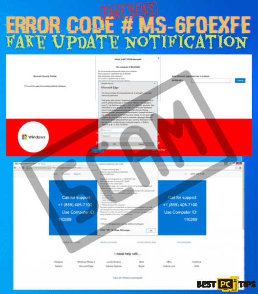Fake “Error code #MS-6F0EXFE