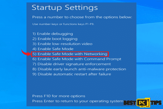 Select Enable Safe Mode with Networking