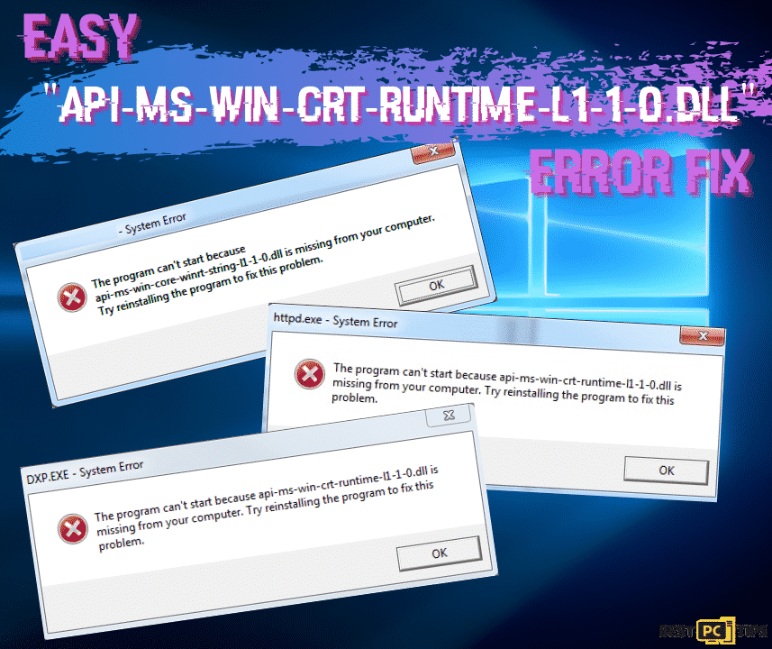 Easy Missing api-ms-win-crt-runtime-l1-1-0.dll Error Fix