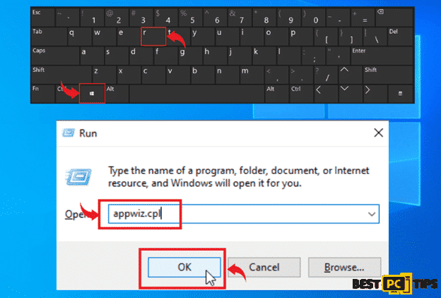 Opening Uninstall or Change a program in Windows