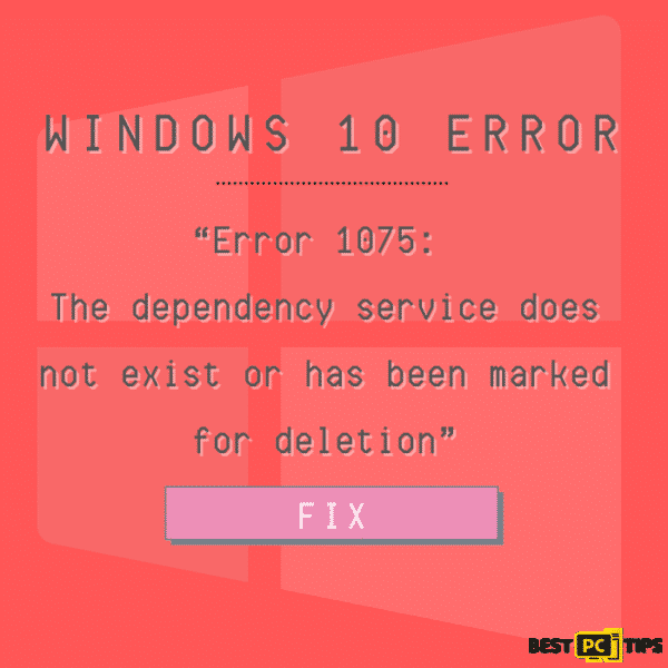 Error 1075 - The dependency service does not exist or has been marked for deletion