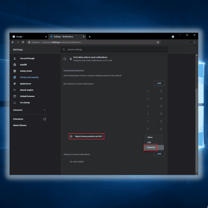 Removing Website Notifications
