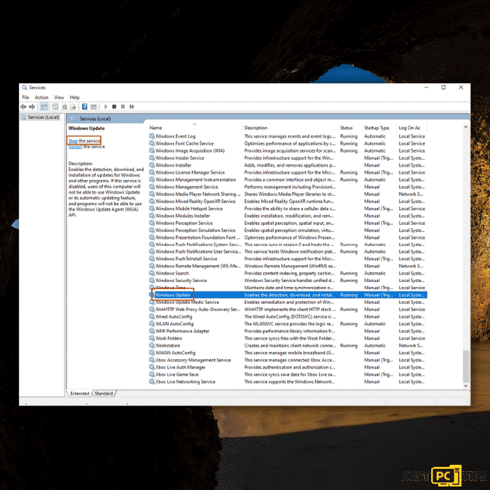 Stop Windows Update Service