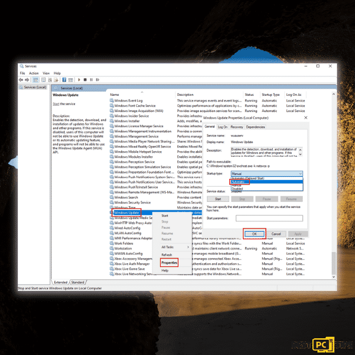 Windows Update Automatic Start