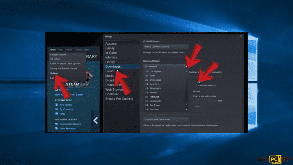 how to increase download in steam