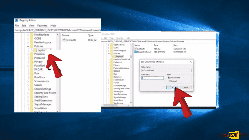 check the folder in registry editor to fix settings app on Windows