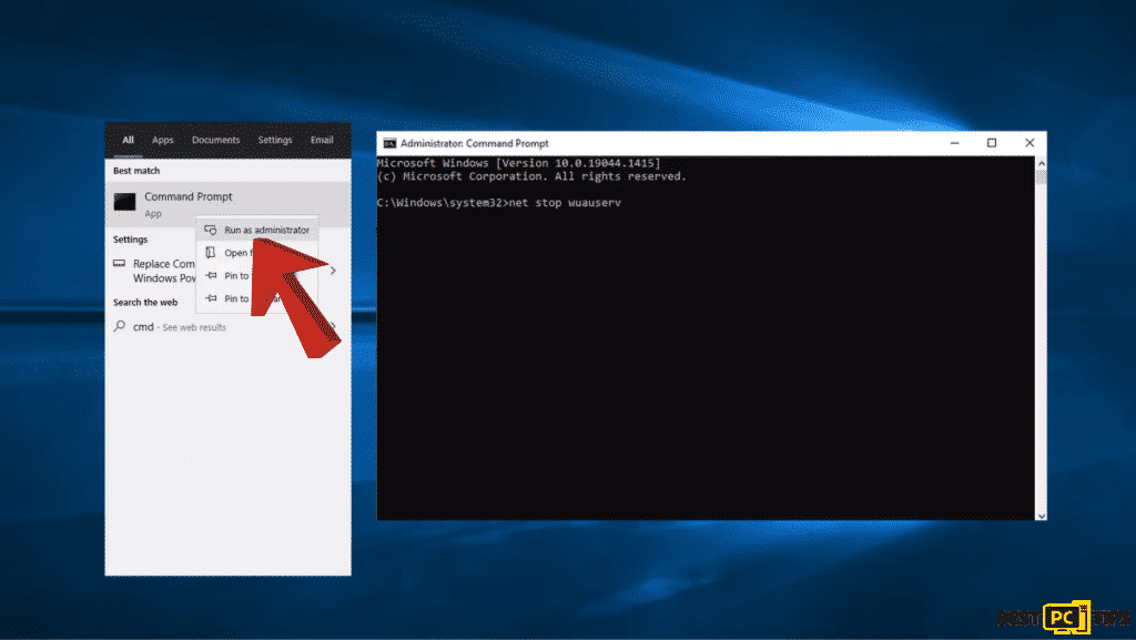 Fix Windows update error 0xc1900130- command prompt