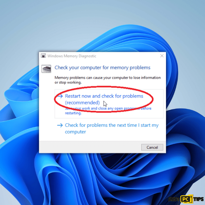 restart-and-check-for-problems-windows-memory-diagnostic