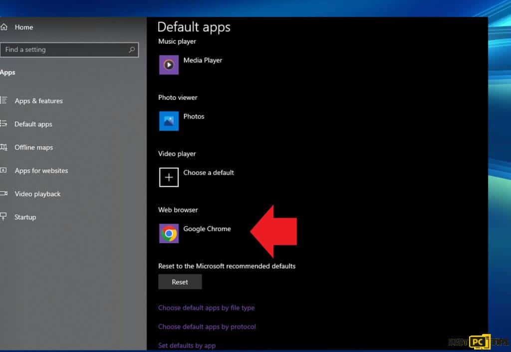 Adjust Default Browser via Settings App