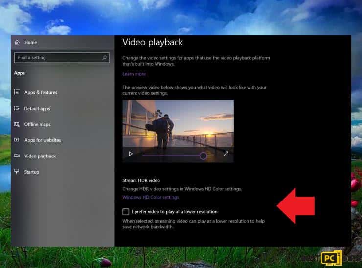 Adjust Video Playback Settings