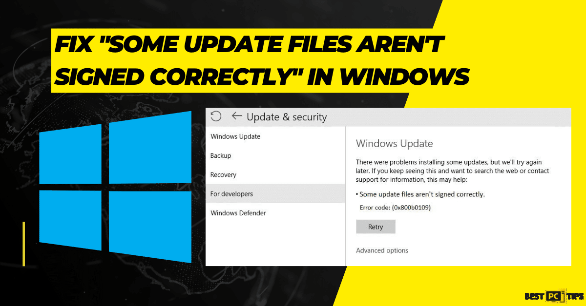 Fix "Some Update Files Aren't Signed Correctly" in Windows