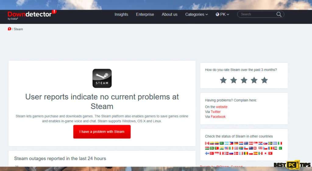 Verify Steam's Server Status