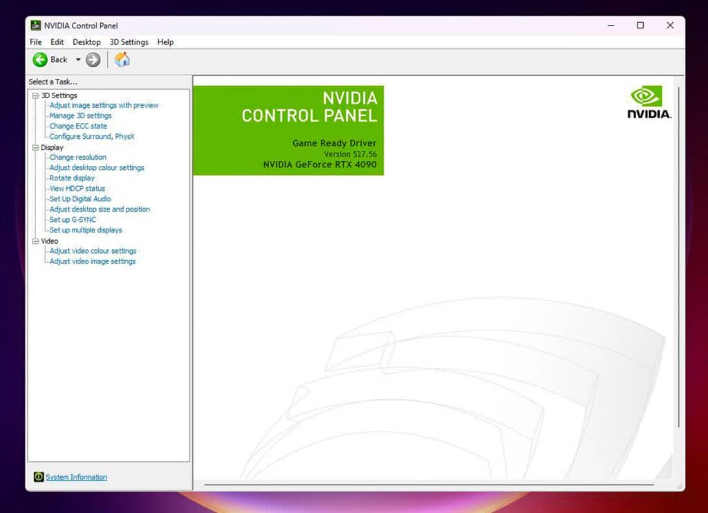 Open NVIDIA Control Panel